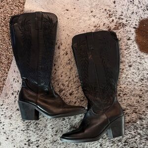 Black Leather Women's Boots